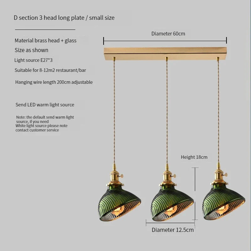 Scandinavian Green Glass Pendant Lights