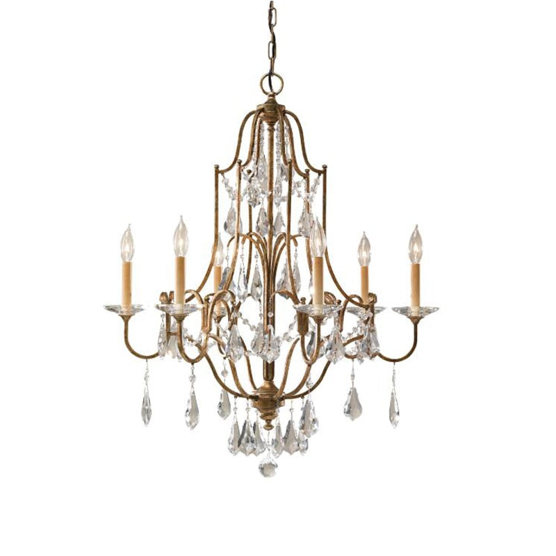 Retro Gold Crystal Chandelier