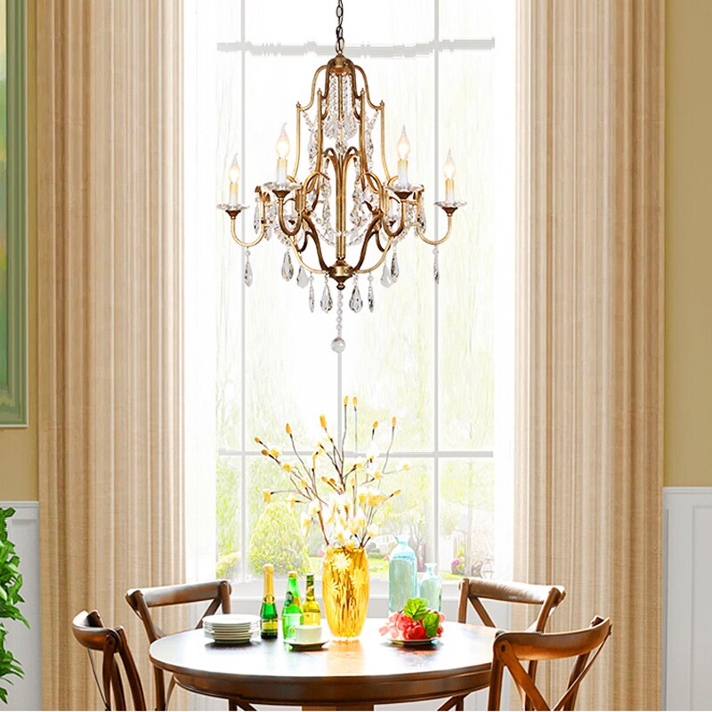 Retro Gold Crystal Chandelier