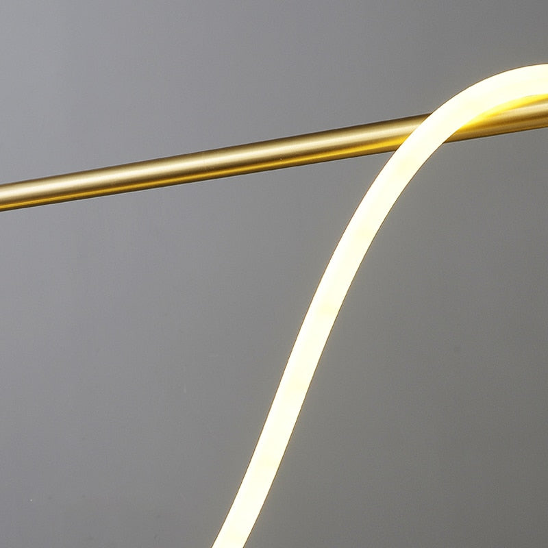 Modern Long Hose Led Chandelier - Brass