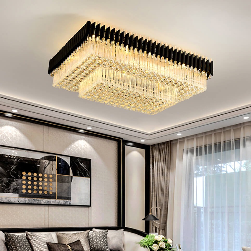 Rectangle Crystal Designer Ceiling Chandelier