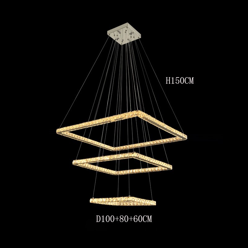 Modern Crystal Square Pendant Light