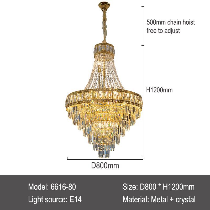 Banquet Hall Gold Modern Crystal Chandelier