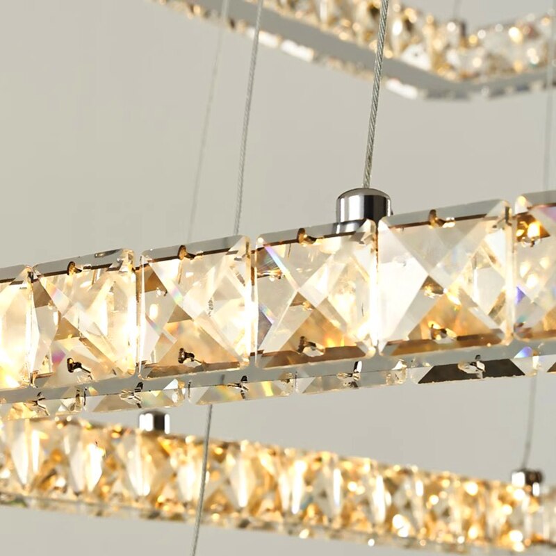 Modern Crystal Square Pendant Light