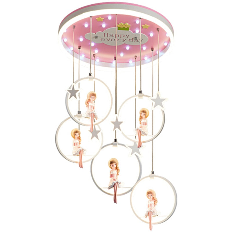 Nordic Girl Bedroom Decor Ceiling Chandelier