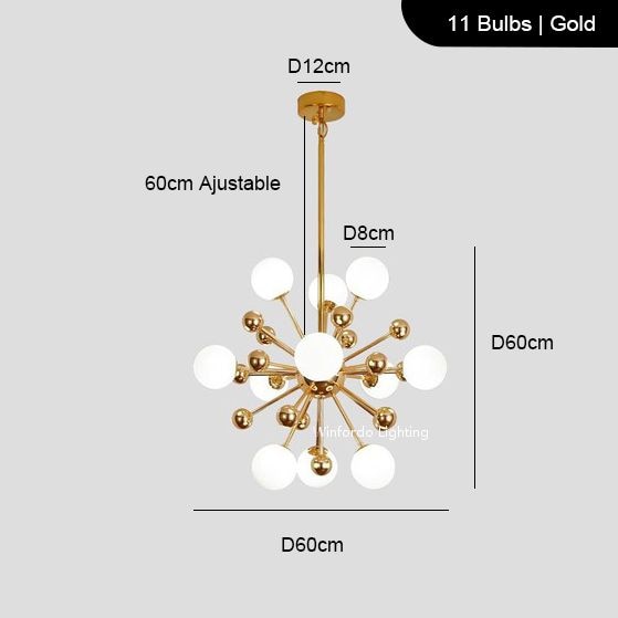 Modern Sputnik Glass Ball Chandelier