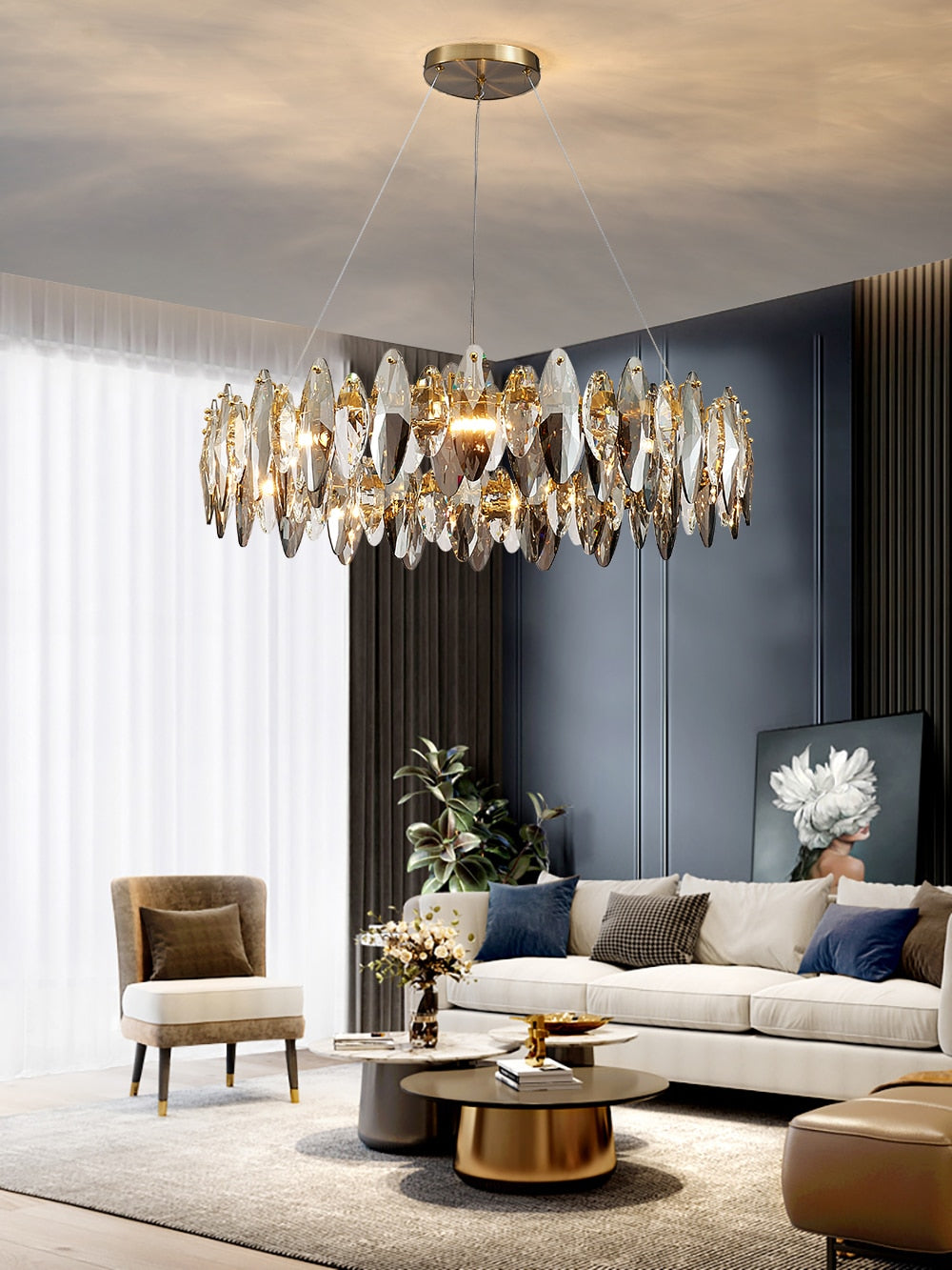 Luxury Modern Hanging Crystal Chandelier