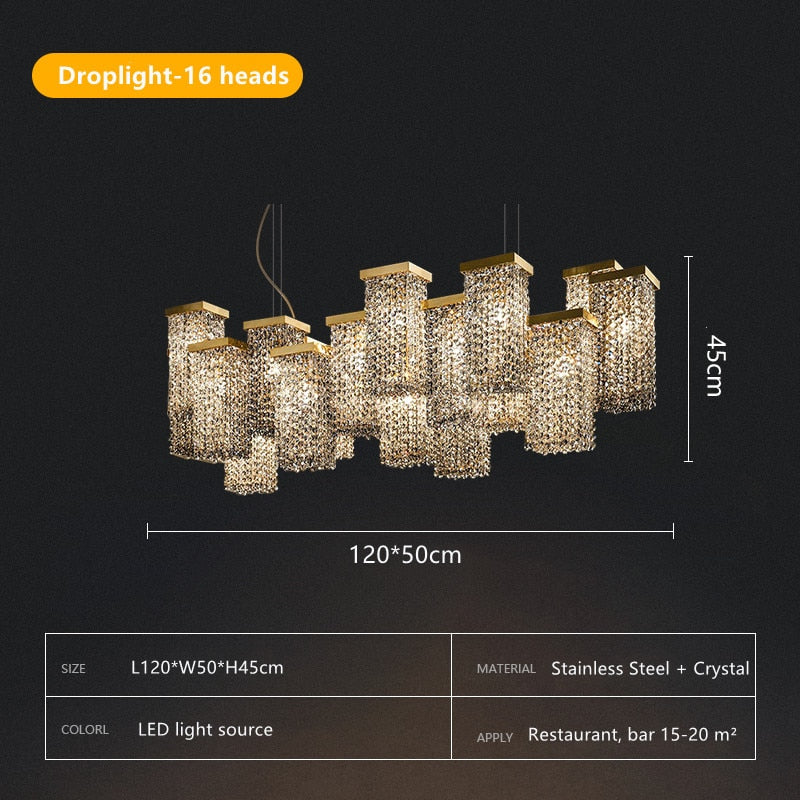 2023 New Italian Smoky Crystal Contemporary Chandelier