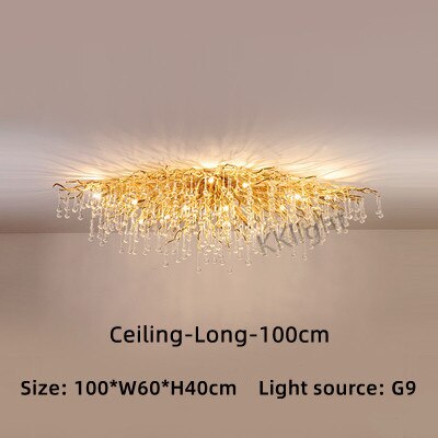 Ceiling Luxury Gold Crystal LED Chandelier