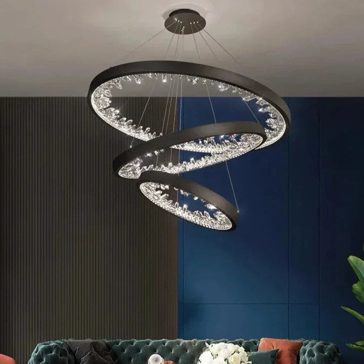 Modern Luxury Circular Black Chandelier