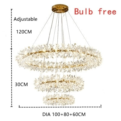 New Luxury Crystal Flower Chandelier