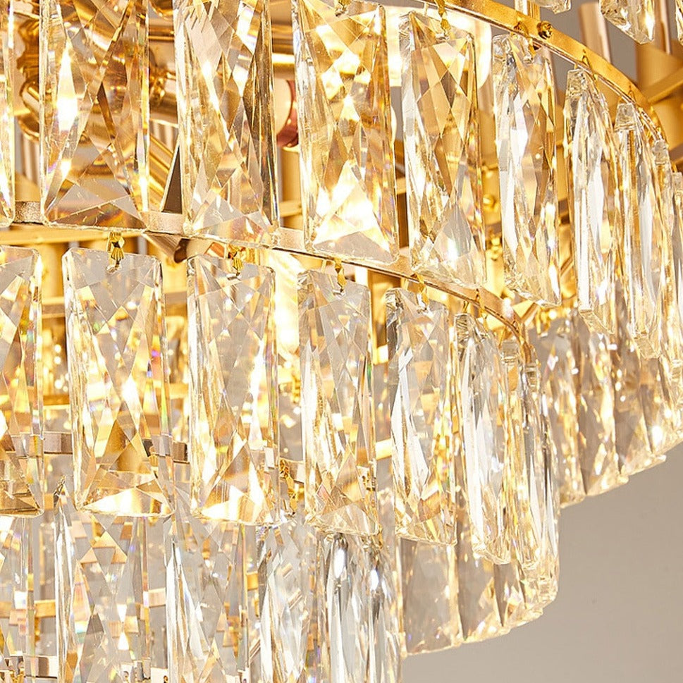 Postmodern Oval Crystal Designer Chandelier