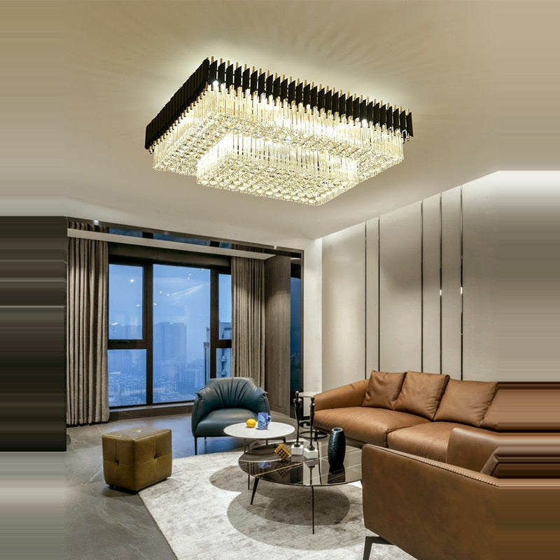 Rectangle Crystal Designer Ceiling Chandelier