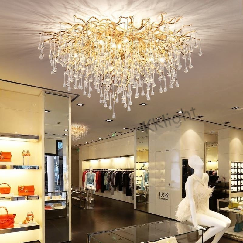 Ceiling Luxury Gold Crystal LED Chandelier