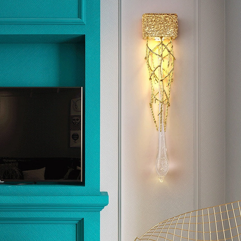 Nordic Transparent Crystal Gold Wall Lamp