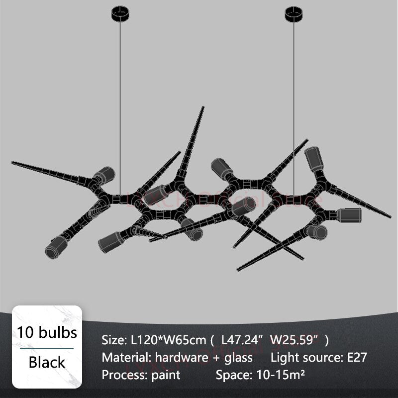 Postmodern Black Retro Chandeliers