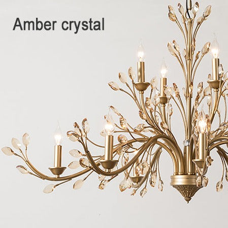 Modern Crystal Branche Chandelier - Brass