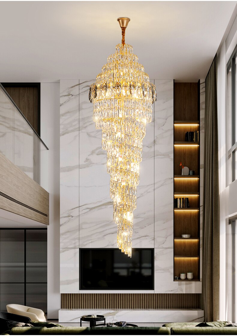 Luxury High Ceiling Long Chandelier