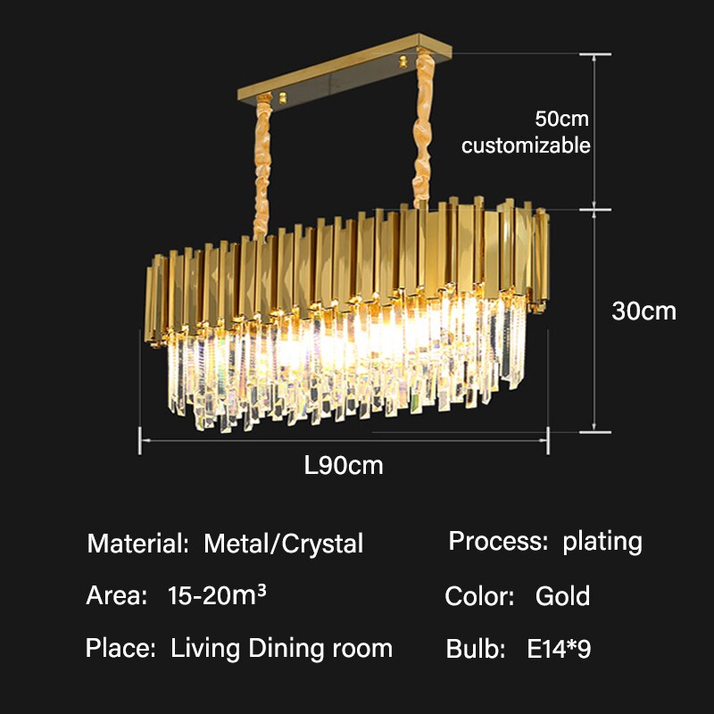 Modern Line Luxury Gold Crystal Lustre