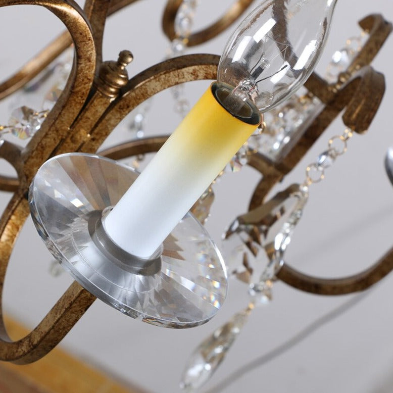 Retro Gold Crystal Chandelier