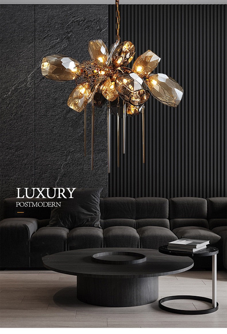 Modern Luxury Villa Glass Chandelier