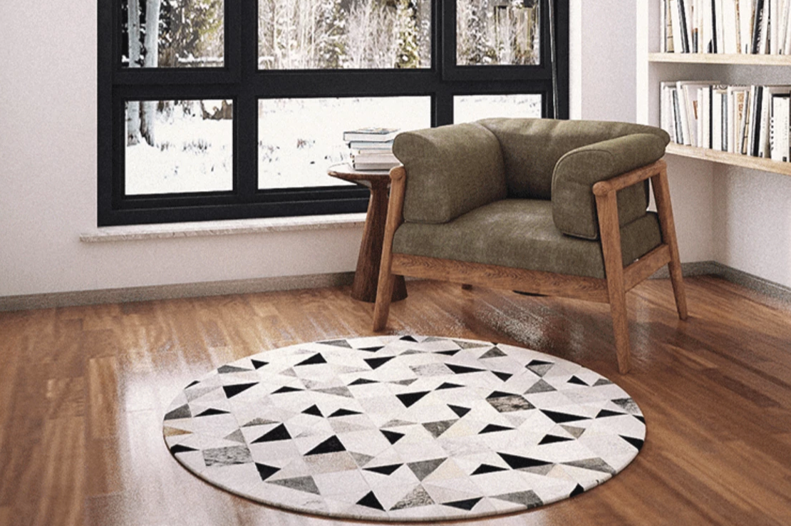 Spotted Triangles Cowhide Rug