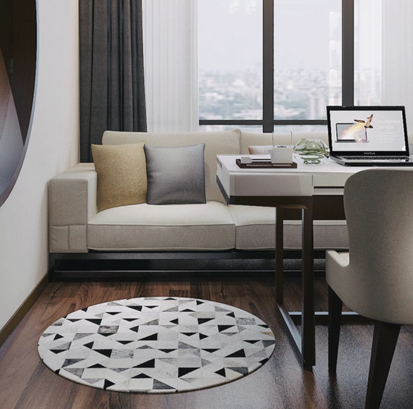 Spotted Triangles Cowhide Rug