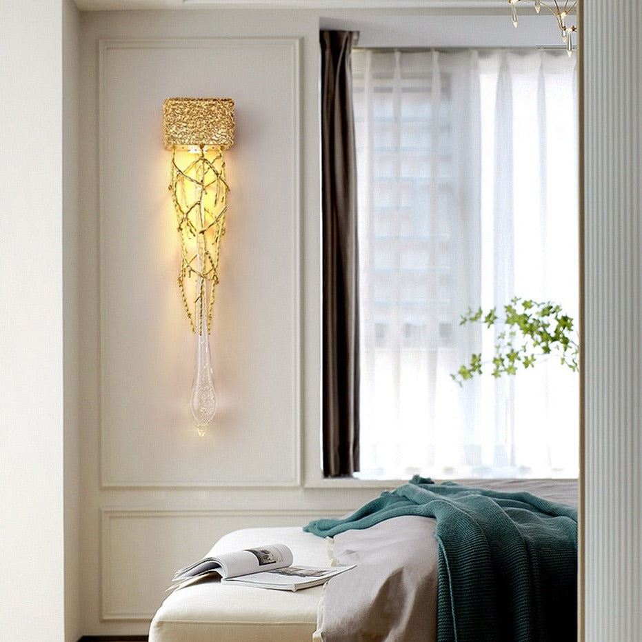 Nordic Transparent Crystal Gold Wall Lamp