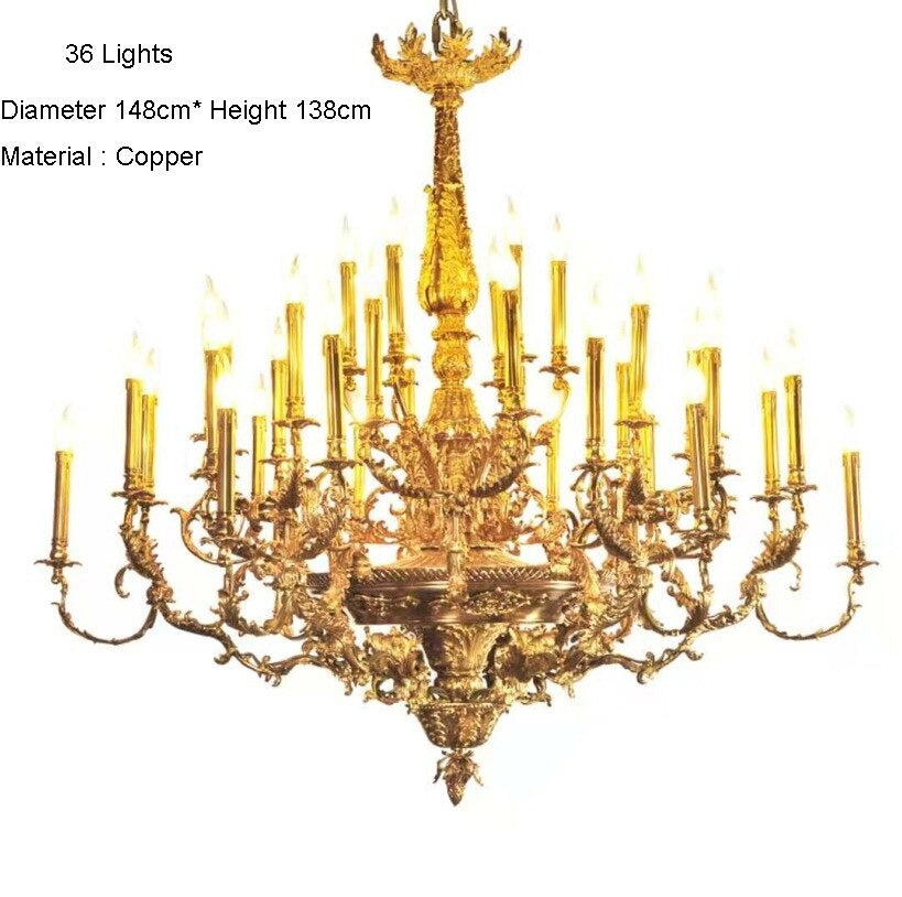 French Copper Luxury Villa Chandelier