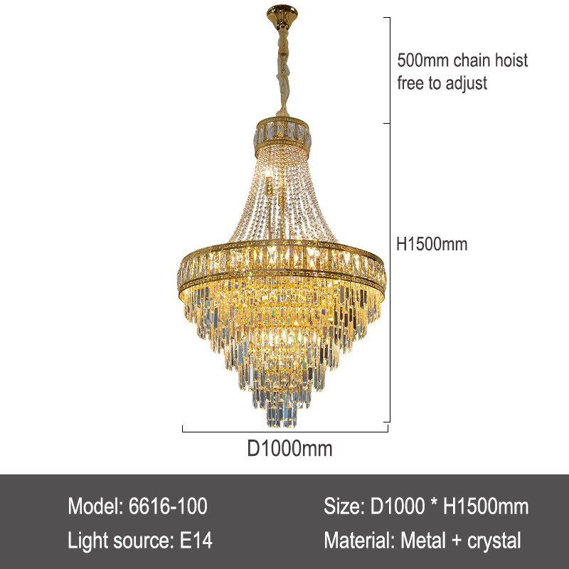 Banquet Hall Gold Modern Crystal Chandelier