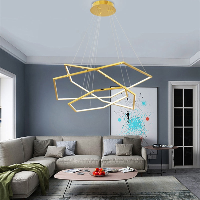 New Post-Modern Luxury Gold Chandelier