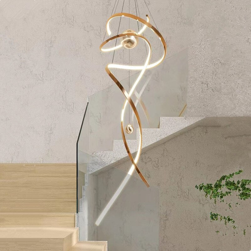 Stainless Steel Stair Chandelier