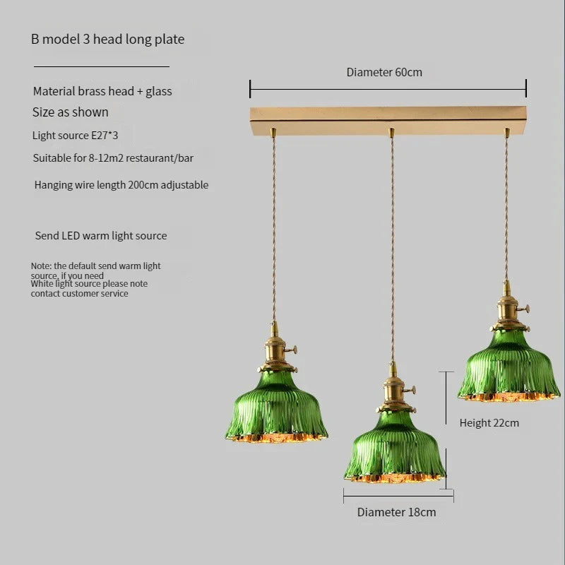 Scandinavian Green Glass Pendant Lights