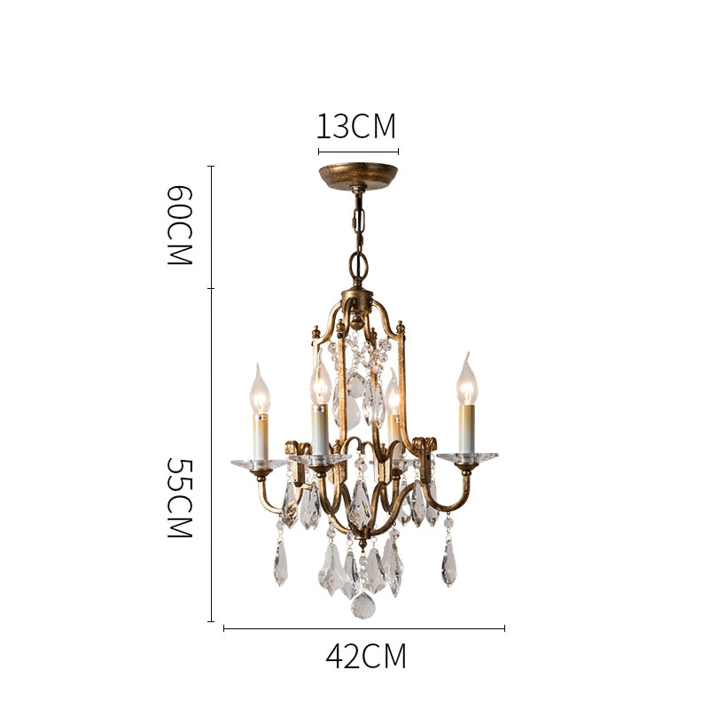 Retro Gold Crystal Chandelier