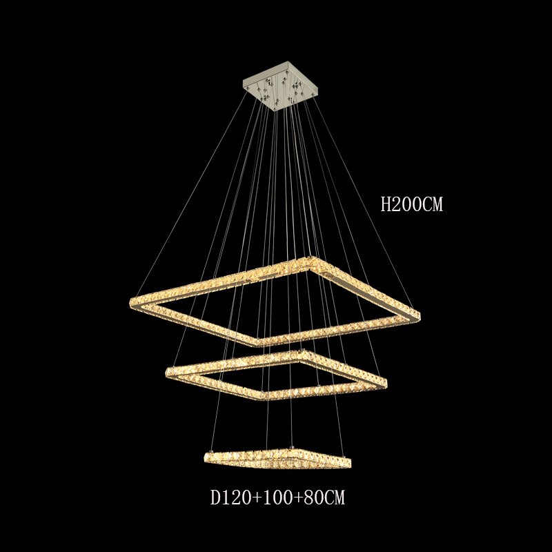 Modern Crystal Square Pendant Light