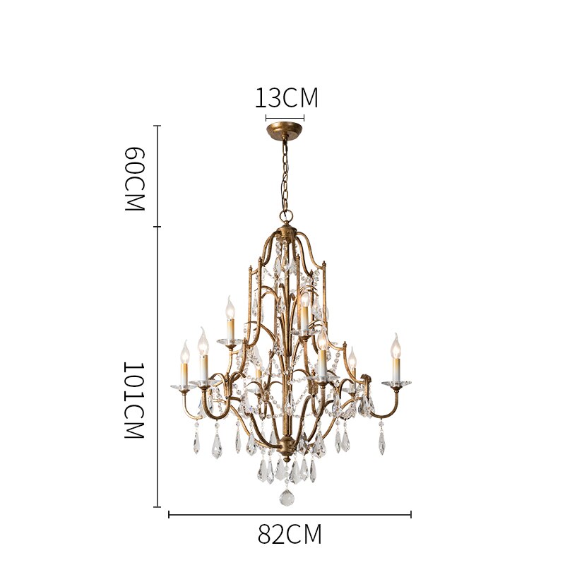 Retro Gold Crystal Chandelier