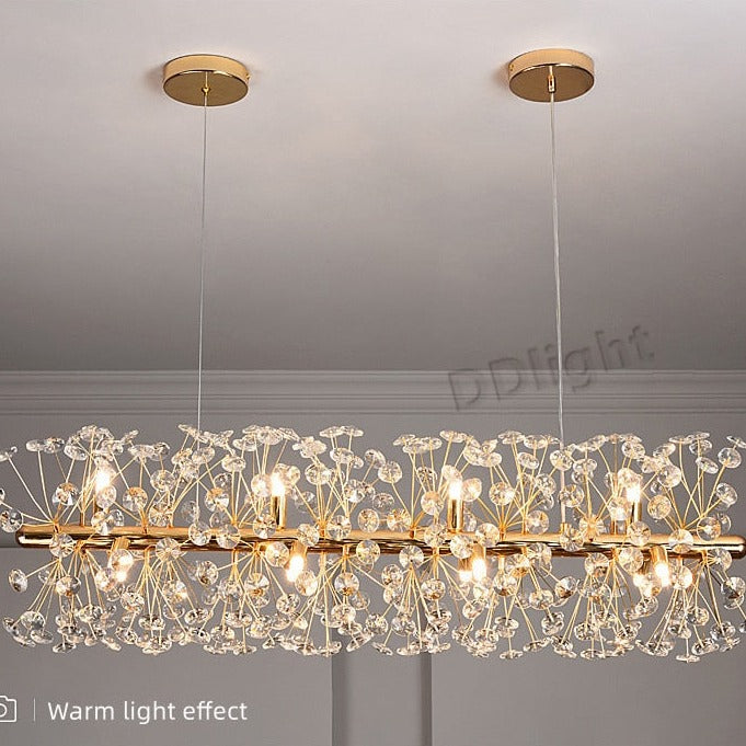 Gold Luxury Crystal Long Chandelier