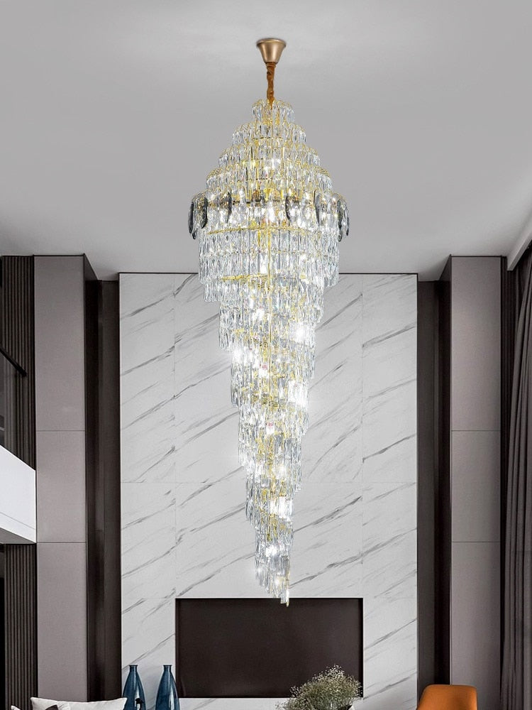 Luxury High Ceiling Long Chandelier