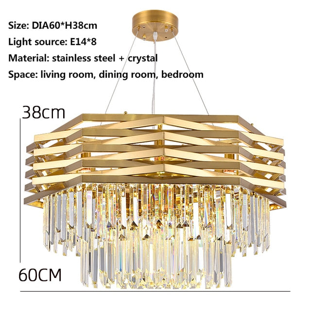 Modern Crystal Hanging Chandeliers Fixture