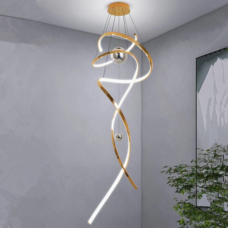 Stainless Steel Stair Chandelier