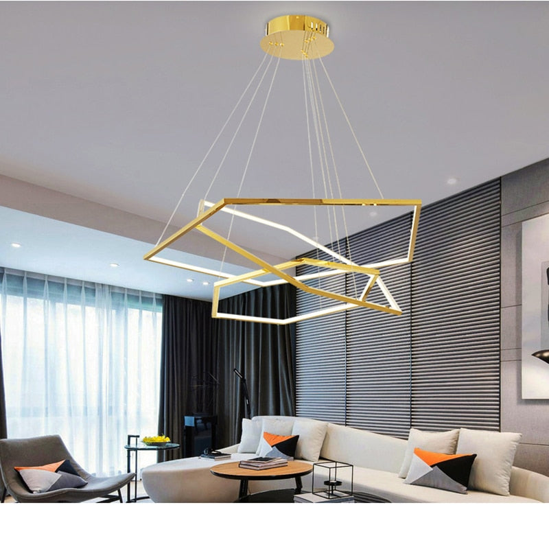 New Post-Modern Luxury Gold Chandelier