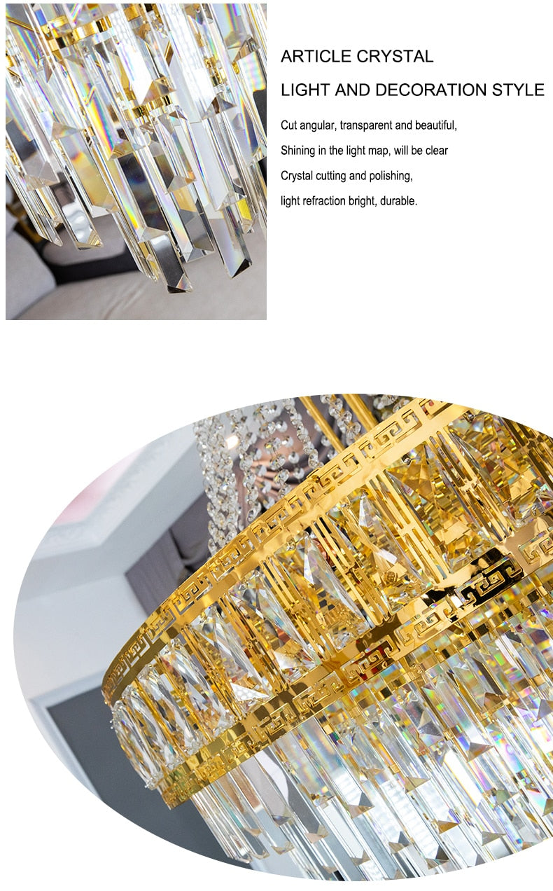 Banquet Hall Gold Modern Crystal Chandelier