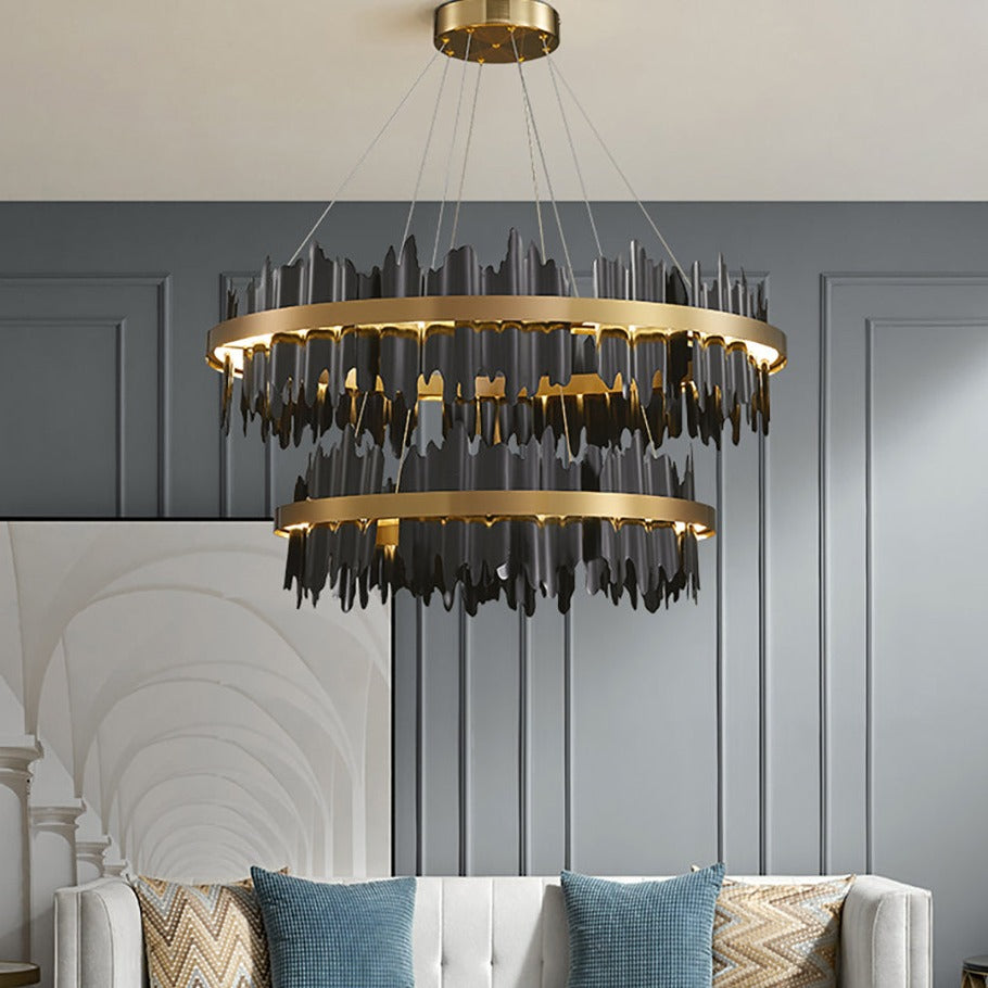 Modern LED Black Chandelier