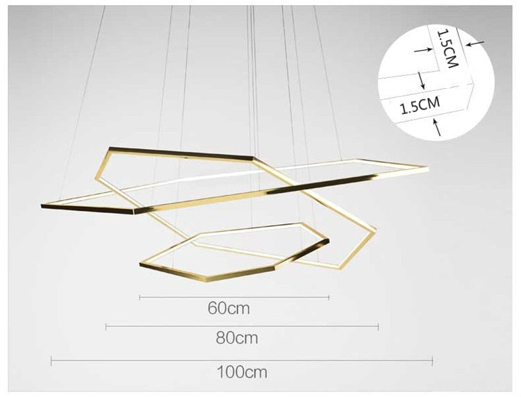 New Post-Modern Luxury Gold Chandelier