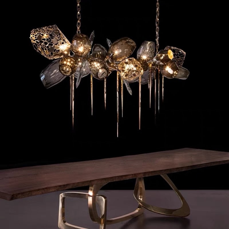 Modern Luxury Villa Glass Chandelier