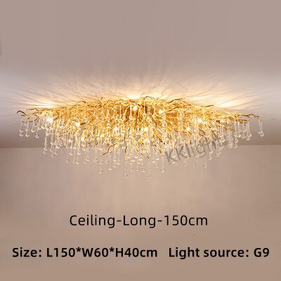 Ceiling Luxury Gold Crystal LED Chandelier