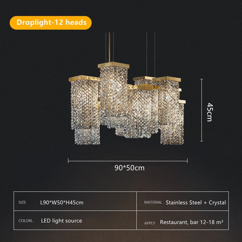 2023 New Italian Smoky Crystal Contemporary Chandelier