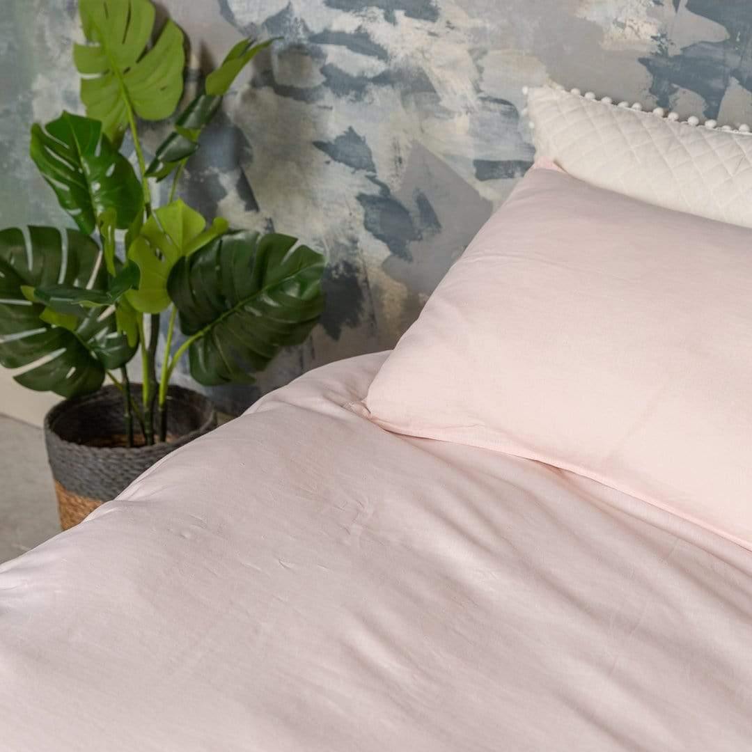 Blush European Linen Duvet Cover Set