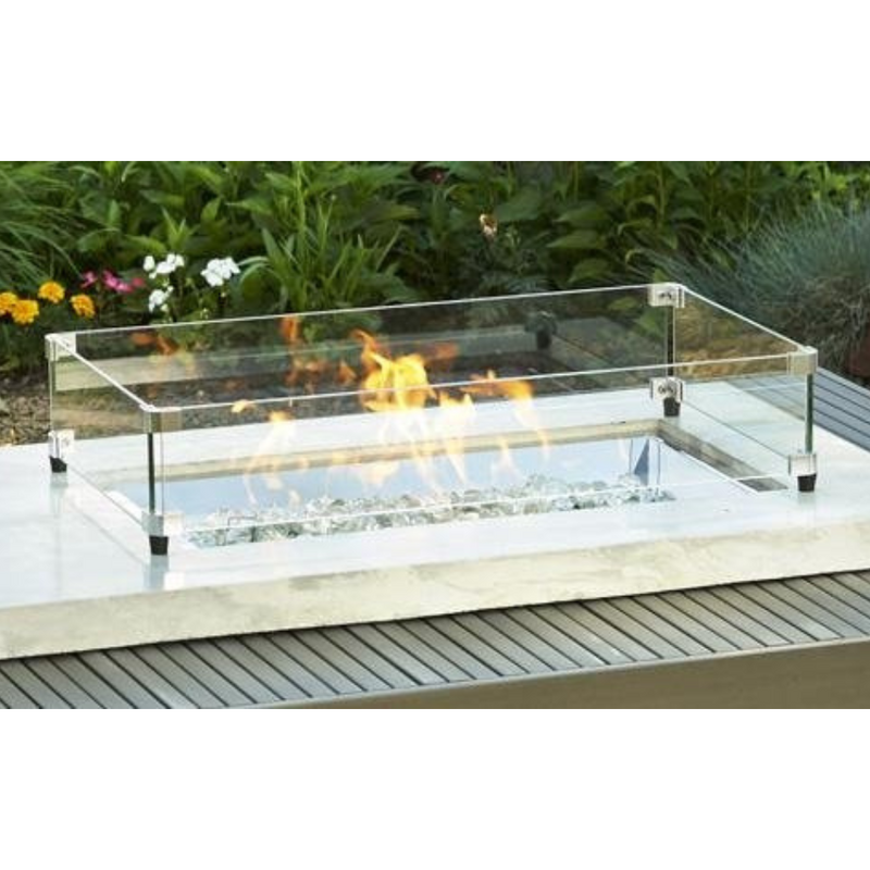The Outdoor Greatroom Company 12" x 24" Rectangular Glass Wind Guard (GLASS GUARD-1224)