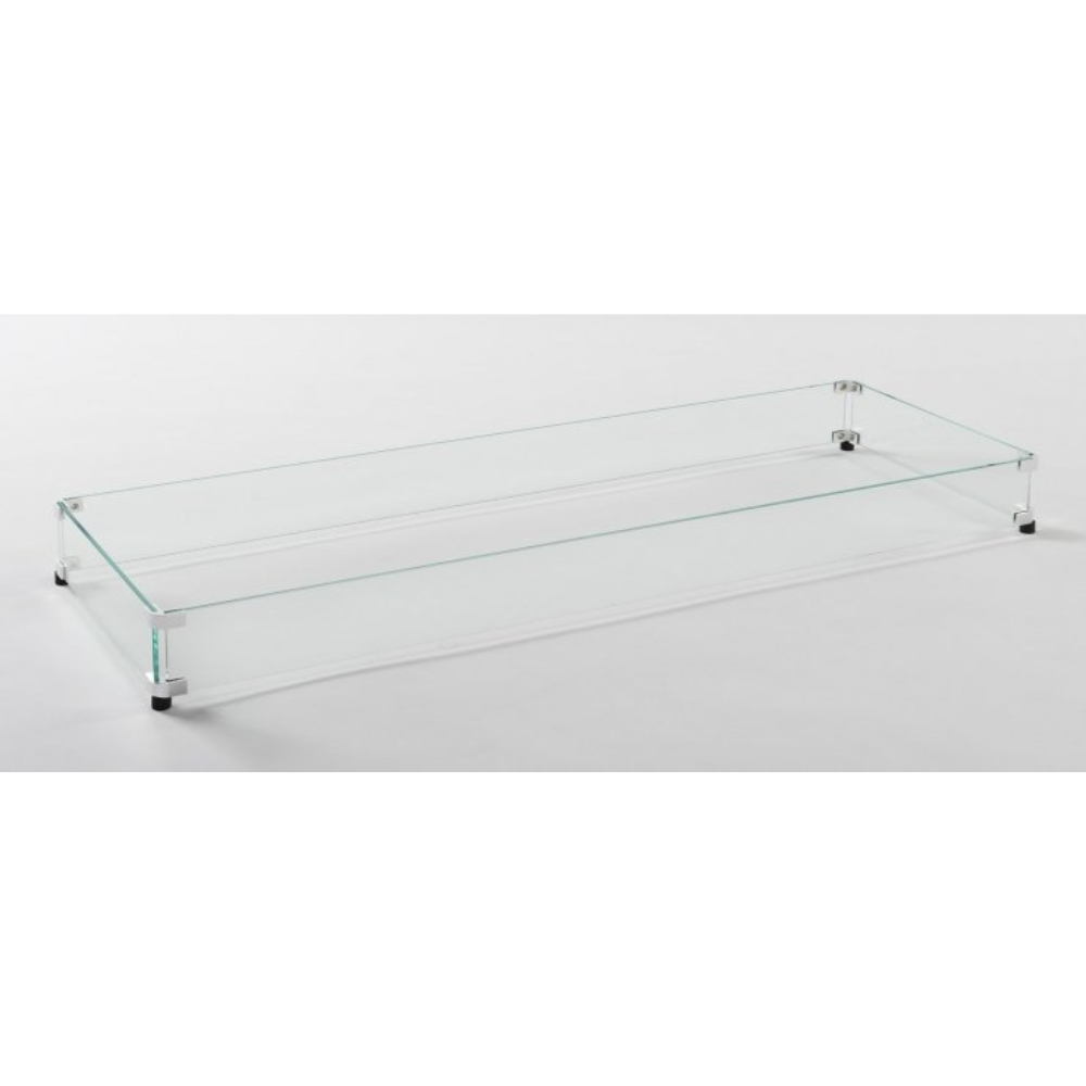 The Outdoor Greatroom Company 12" x 64" Linear Glass Wind Guard (GLASS GUARD-1264)